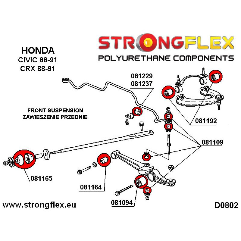 STRONGFLEX|081094A: Tuleja wahacza przedniego - zewnętrzna SPORT Acura Integra III 93-01 diagram schemat:D0802