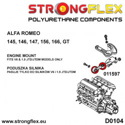 STRONGFLEX|011597B: Poduszka - stabilizator silnika Alfa Romeo 147 00-10 type 937 156 97-07 932 166 99-07 936 GT 2