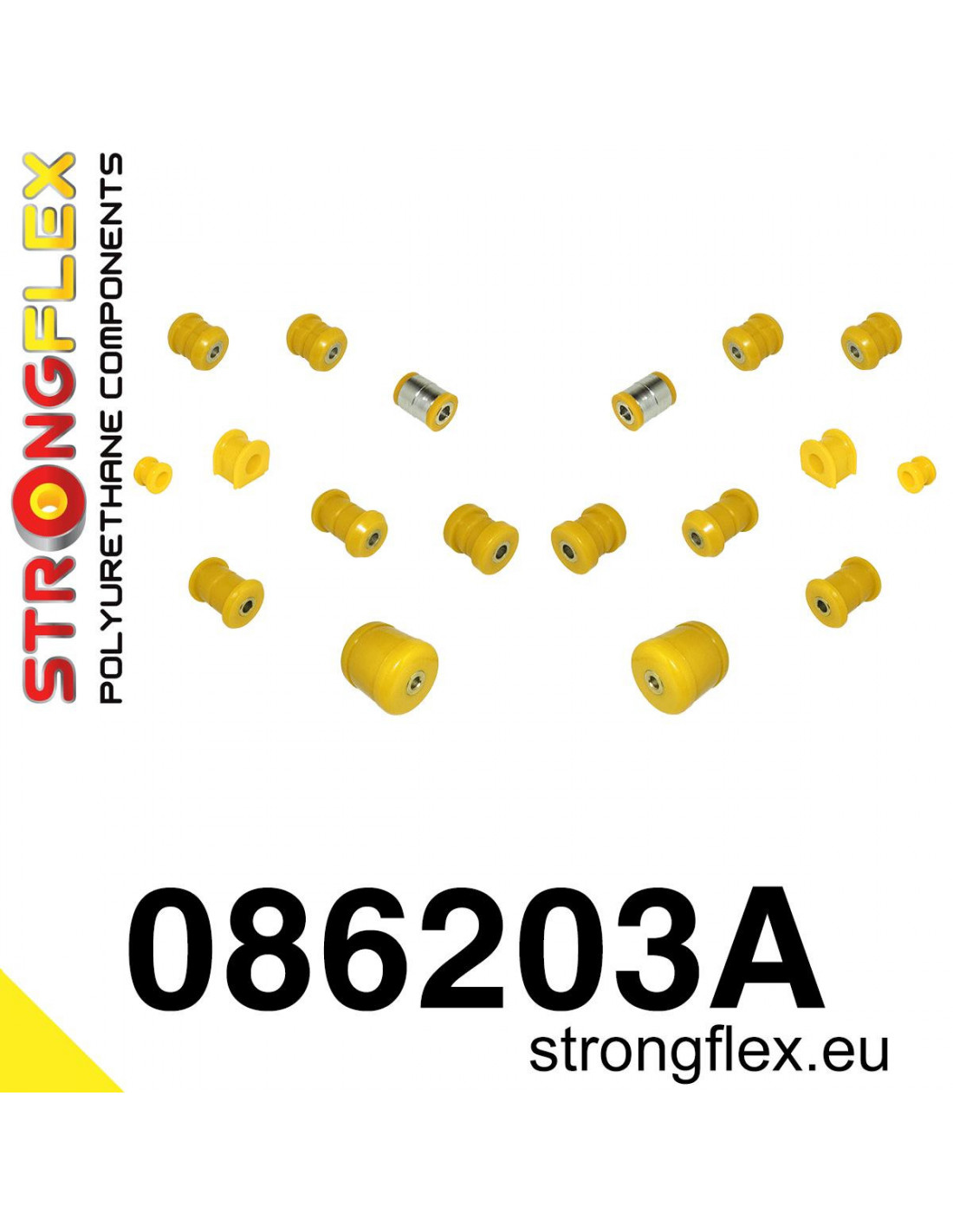 Bush Sport Rim 086203A: Rear suspension bush kit SPORT polyurethane drift | STRONGFLEX