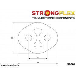 STRONGFLEX|000004B: Universal Auspuffhalter 36mm Subaru Impreza I 92-00 GM GC GF II 00-07 GD GG Stoßdämpfer 2