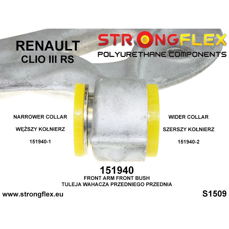 STRONGFLEX|151940A: Tuleja wahacza przedniego - przednia SPORT Renault Clio III 05-12