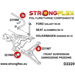 STRONGFLEX|221966B: Front lower arm - front bush Seat Alhambra I 96-10 7M FWD 4x4 Ford Galaxy MK 95-05 V191 MK1 2