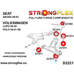 STRONGFLEX|221076B: Vordere Querlenkerbuchse- Hintere Seat Arosa 6H 98-04 Volkswagen Polo III 94-02 6N Lupo 2