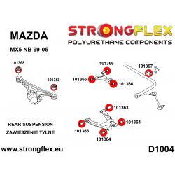STRONGFLEX|106136B: Rear suspension polyurethane bush kit Mazda MX-5/Miata Roadster II 99-05 NB 2