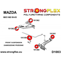 STRONGFLEX|106135B: Zestaw poliuretanowy zawieszenia przedniego Mazda MX-5/Miata Roadster II 99-05 NB 2