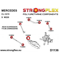 STRONGFLEX|116263A: Hinterachsbuchsen Satz SPORT Mercedes CL C215 98-06 Klasse S W220 98-05 RWD 2