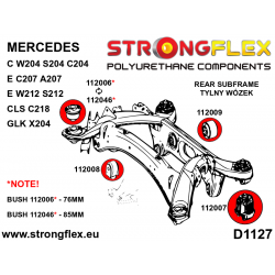 STRONGFLEX|116257A: Zestaw tulei tylnego wózka SPORT Mercedes GLK 08-15 X204 Klasa C W204 07-14 RWD 4MATIC E W212 2