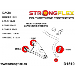 STRONGFLEX|151946B: Front lower arm bush Dacia Dokker 12-21 Lodgy 12-22 Logan I 04-12 II 12-20 Sandero 2