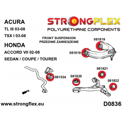 STRONGFLEX|086229A: Vorderachsbuchsen Satz SPORT Acura TL III 03-08 UA6/UA7 TSX I CL9 Honda Accord VII 02-08 Sedan 2