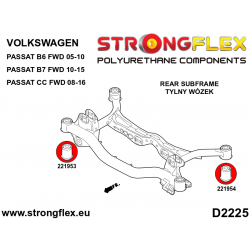 STRONGFLEX|221954B: Rear subframe – rear bush Volkswagen Passat VI 05-10 B6 FWD VII 10-15 B7 CC 2