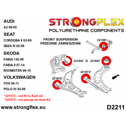 STRONGFLEX|221561B: Tuleja stabilizatora przedniego Audi A1/S1 I 10-18 8X FWD Quattro Seat Ibiza III 02-08 6L IV 2