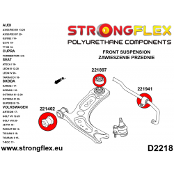 STRONGFLEX|226228B: Polyurethan Buchsensatz für Vorder-und Hinterachse Audi A3/S3 RS3 III 13-21 8V FWD Volkswagen 2