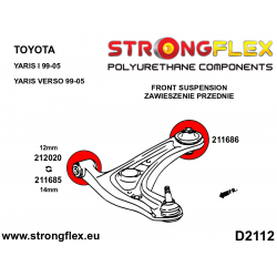 STRONGFLEX|212020B: Tuleja wahacza przedniego – przednia 12mm Toyota MR2 III 99-07 W30 Yaris I 99-05 P1 Verso P2 2