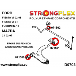 STRONGFLEX|076150B: Front suspension bush kit Ford Fiesta MK6/ST 02-08 Fusion 02-12 Mazda 2 Demio I 2