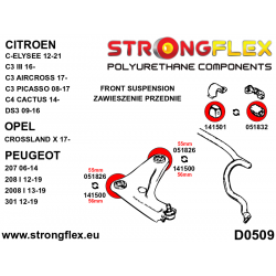STRONGFLEX|141500B: Front wishbone bush 56mm Peugeot 207 06-12 Citroën C3 Picasso 08-17 Aircross 17- III 16- 2
