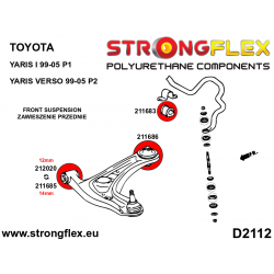 STRONGFLEX|216284A: Vorderachsbuchsen Satz SPORT Toyota Yaris I 99-05 P1 Verso 2