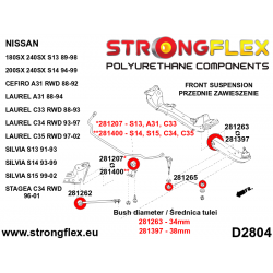 STRONGFLEX|281262A: Buchse vordere Zug, Schubstrebe SPORT Nissan 300ZX 90-96 Z32 Skyline VIII 89-94 R32 AWD 2