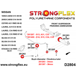 STRONGFLEX|281265B: Front anti roll bar link bush Nissan S-chassis 180SX/200SX 240SX Silvia V 88-98 S13 VI 94-99 S14 2