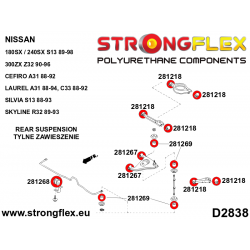 STRONGFLEX|281269B: Buchse hintere Koppelstange Nissan 300ZX 90-96 Z32 Skyline VIII 89-94 R32 AWD S-chassis 2