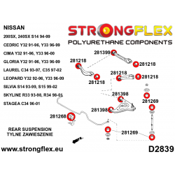 STRONGFLEX|286115A: Rear suspension bush kit SPORT Nissan S-chassis 180SX/200SX 240SX Silvia VI 94-99 S14 VII 99-02 2