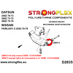 STRONGFLEX|280013A: Tuleja poduszki skrzyni biegów SPORT Datsun 240/260/280Z 70-78 Nissan Fairlady Z 2