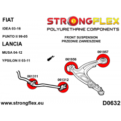 STRONGFLEX|061957B: Front control arm – rear bush Fiat Panda II 03-12 4x4 500 07-20 Ford KA 08-16 FWD Punto 99-05 2