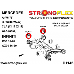 STRONGFLEX|116290B: Zestaw tulei tylnego wózka Mercedes Klasa A III 12-17 W176 4MATIC B II 11-18 W246/W242 CLA I 2