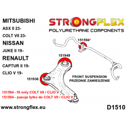 STRONGFLEX|156090A: Front suspension bush kit SPORT Renault Clio V/RS 19- Mitsubishi Colt VII 2