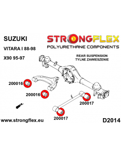 STRONGFLEX|200017A: Rear lower arm bushing SPORT Suzuki X-90 95-97 Vitara I 88-98 2