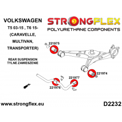 STRONGFLEX|221977A: Rear anti roll bar outer bush SPORT Volkswagen T5 03-15 Caravelle Multivan Transporter T6 2