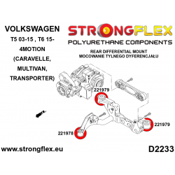 STRONGFLEX|221978A: Tuleja mocowania tylnego dyferencjału 4Motion - przednia SPORT Volkswagen T5 03-15 Caravelle 2