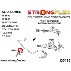 STRONGFLEX|011451B: Front anti roll bar bush Alfa Romeo 75/Milano 85-92 type 161 162B 90 84-87 162 Alfetta 74-86 116 2