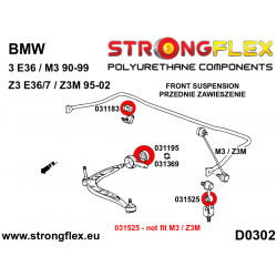 STRONGFLEX|031183A: Tuleja stabilizatora przedniego SPORT BMW Seria 3 III 90-99 E36 93-00 Compact 92-99 M3 5 II 2