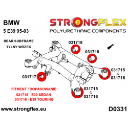 STRONGFLEX|036190B: Polyurethan Buchsensatz fur Hinterachstrager- Tonnenlager BMW Serie 5 IV 95-03 E39 Sedan 2