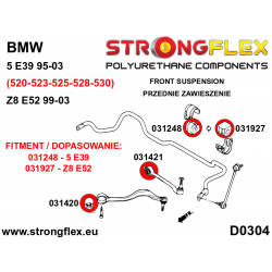 STRONGFLEX|031421A: Casquillo interior del brazo de control delantero SPORT BMW Seria 5 II 81-88 E28 III 88-96 E34 IV 95-03 E39 2