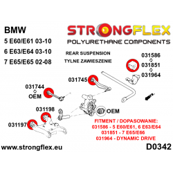 STRONGFLEX|036092A: Rear suspension bush kit SPORT BMW Seria 5 V 03-10 E60/E61 Sedan RWD xi xd Touring 7 IV 01-08 2