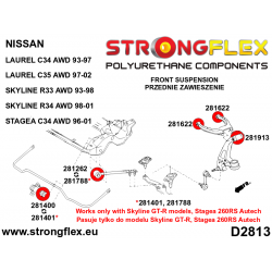 STRONGFLEX|286212B: Vorderachsbuchsen Satz Nissan Skyline IX 93-98 R33 AWD X 97-02 R34 Stagea I 96-01 C34 Laurel 2