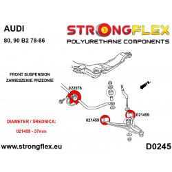 STRONGFLEX|021459A: Front wishbone and rear wishbone bush SPORT Audi 80/90 S2 RS2 B2 78-86 FWD Quattro Coupe B3 86-91 B4 91-96 2