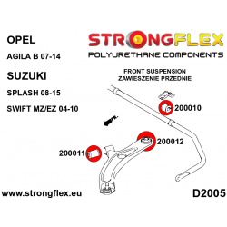 STRONGFLEX|200010A: Vordere Stabilisatorbuchse SPORT Suzuki Swift MZ/EZ 04-10 Splash 08-15 Opel/Vauxhall Agila B 2
