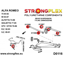 STRONGFLEX|011450B: Rear anti roll bar bush Alfa Romeo 75/Milano 85-92 type 161 162B 90 84-87 162 Alfetta 74-86 116 2