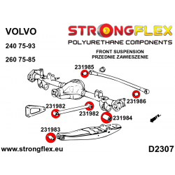 STRONGFLEX|236209B: Rear suspension bush kit Volvo Seria 200 240 75-93 260 2