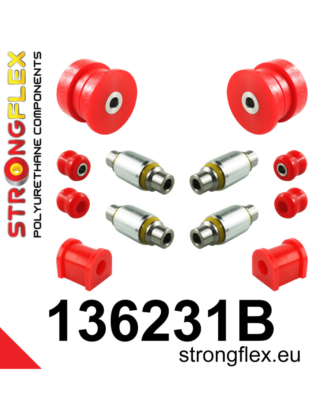 136231B: Rear suspension bush kit polyurethane Opel / | STRONGFLEX