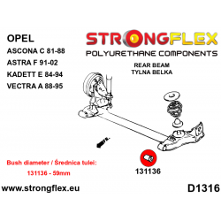 STRONGFLEX|131136B: Hinterstrahl-Montagebuchse 59mm Opel/Vauxhall Astra F 91-98 Kadett E 2