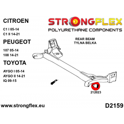 STRONGFLEX|212023A: Rear beam bush SPORT Citroën C1 I 05-14 II 14-21 Peugeot 107 108 Toyota 2