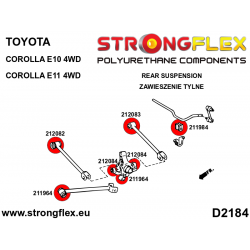 STRONGFLEX|212084A: Tuleja tylnej zwrotnicy SPORT Toyota Corolla VII 92-97 E100 4WD VIII 97-02 E110 2