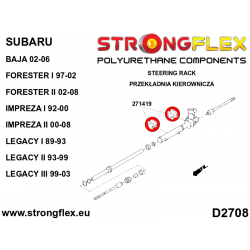 STRONGFLEX|271419A: Tuleje przekładni kierowniczej SPORT Saab 9-2X 04-06 Subaru Forester I 97-02 SF II 02-08 SG 2
