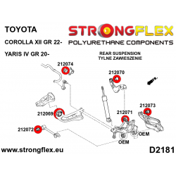 STRONGFLEX|212070A: Rear upper arm bush SPORT Toyota Yaris IV 19- P21/PA1/PH1 20- GR-FOUR Corolla XII 18- E210 22- 2