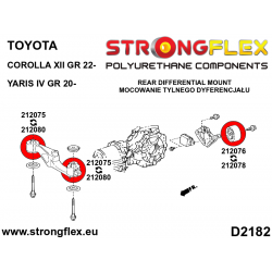 STRONGFLEX|212080A: Rear differential front bush insert SPORT Toyota Yaris IV 19- P21/PA1/PH1 20- GR-FOUR Corolla XII 18- E210 2