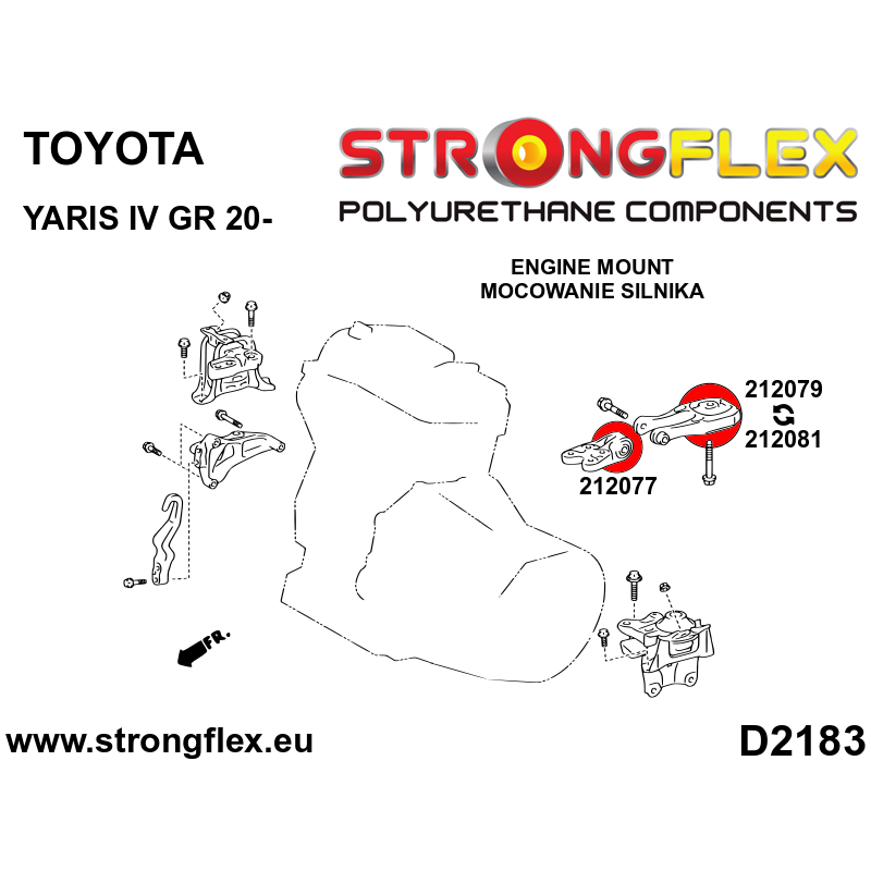 STRONGFLEX|212081B: Gearbox mount insert Toyota Yaris IV 19- P21/PA1/PH1 20- GR-FOUR STRONGFLEX|212081B: Gearbox mount insert Toyota Yaris IV 19- P21/PA1/PH1 20- GR-FOUR
