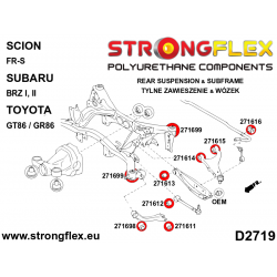 STRONGFLEX|276243B: Zestaw tulei tylnego wózka Subaru BRZ I 12-21 Toyota GT86/GR86 Scion FR-S 12- II 21- Forester IV 12-18 SJ 2